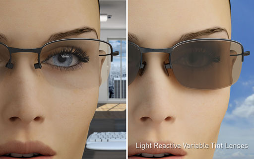 Light Reactive Variable Tint Lenses